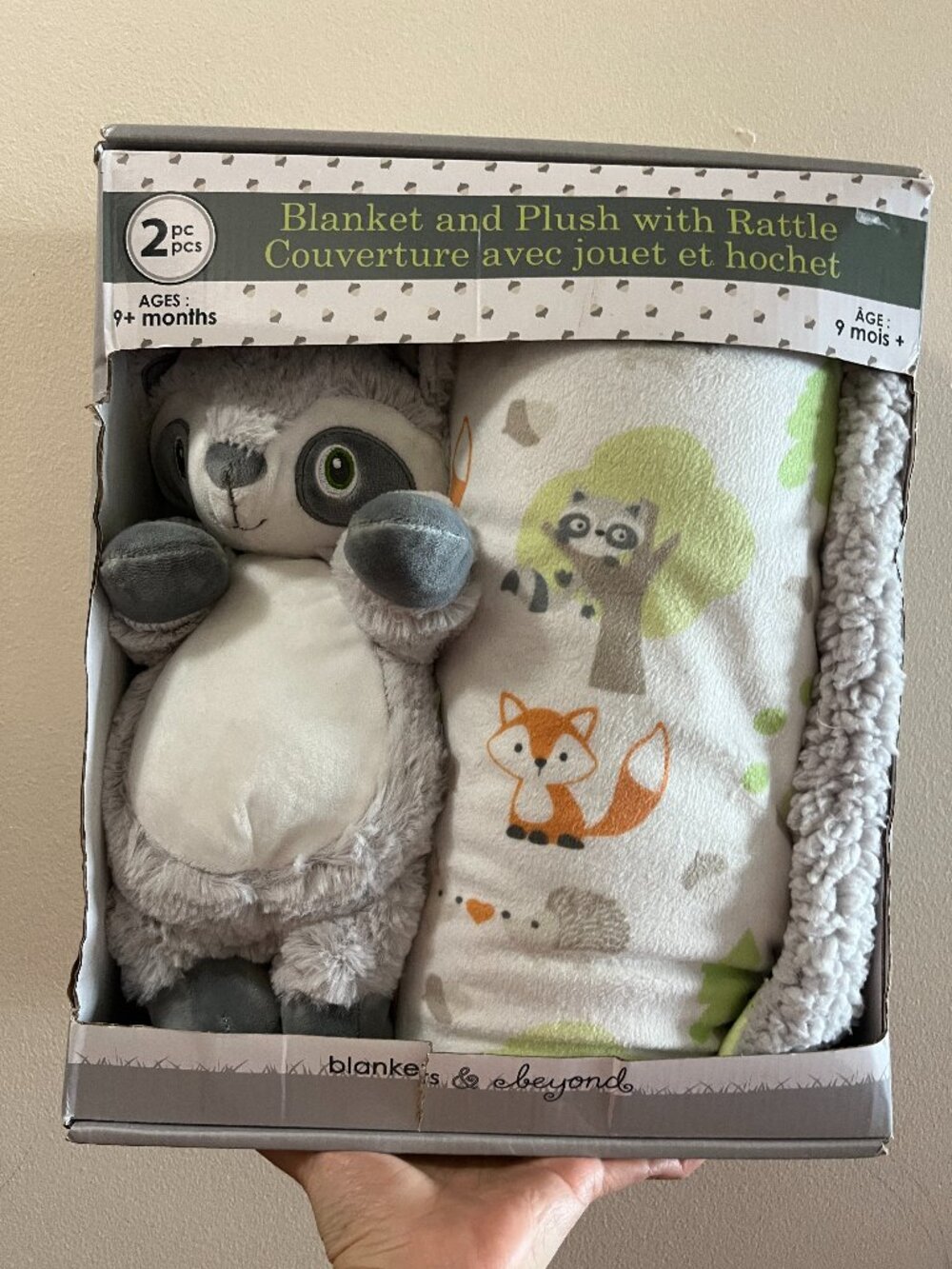 Blankets & Beyond 2-Piece Raccoon Plush and Blanket Set